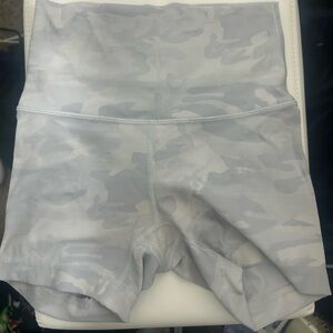 White Camo Lululemon biker shorts